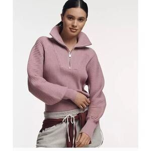 Anthropologie Varley Reid Half-Zip Knit‎ Pullover in Smokey Grape Size Small
